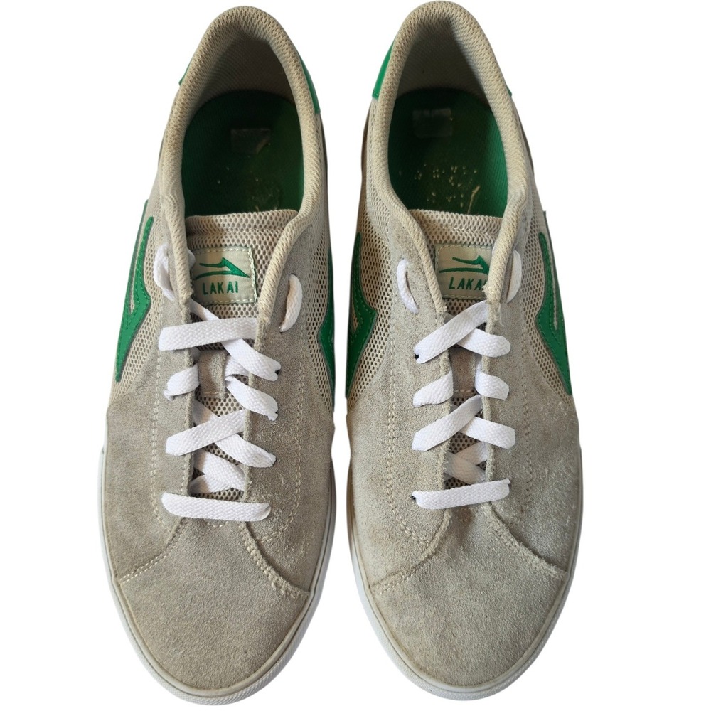 Lakai Flaco II Mens Skate Shoes Tan Green Suede Mesh MS124-0112-A00 Size 9.5